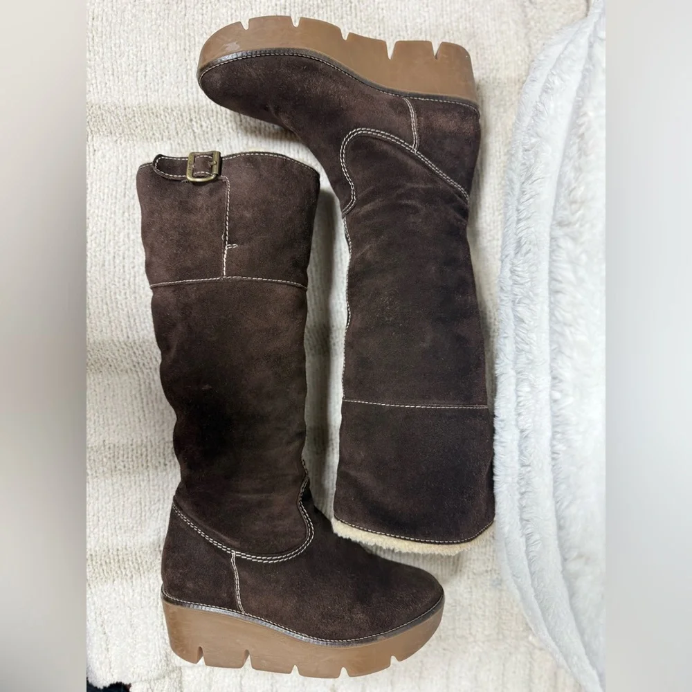 Michael Kors Dark Brown Over the Knee Boots Suede